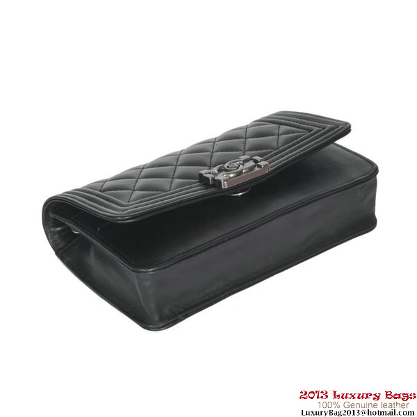 Boy Chanel mini Flap Shoulder Bag Sheepskin Leather Black Boy Chanel mini Flap Shoulder Bag Sheepskin Leather Black