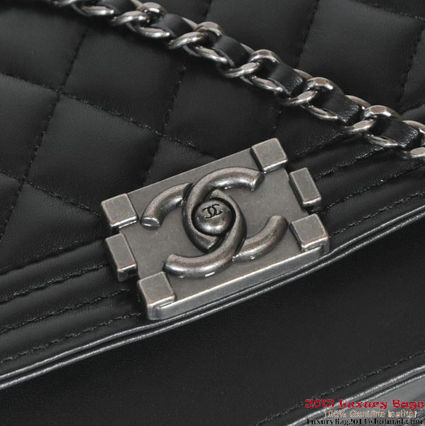 Boy Chanel mini Flap Shoulder Bag Sheepskin Leather Black Boy Chanel mini Flap Shoulder Bag Sheepskin Leather Black
