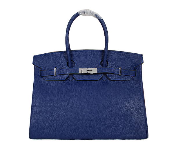 Hermes Birkin 35CM Tote Bag RoyalBlue Clemence Leather H35 Silver Hermes Birkin 35CM Tote Bag RoyalBlue Clemence Leather H35 Silver