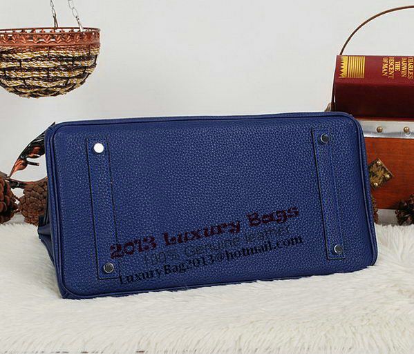 Hermes Birkin 35CM Tote Bag RoyalBlue Clemence Leather H35 Silver Hermes Birkin 35CM Tote Bag RoyalBlue Clemence Leather H35 Silver