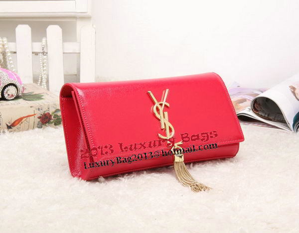 YSL Classic Monogramme Tassel Patent Leather Clutch Bag Y8908 Red YSL Classic Monogramme Tassel Patent Leather Clutch Bag Y8908 Red