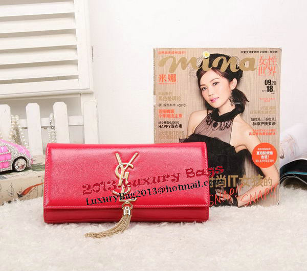YSL Classic Monogramme Tassel Patent Leather Clutch Bag Y8908 Red YSL Classic Monogramme Tassel Patent Leather Clutch Bag Y8908 Red