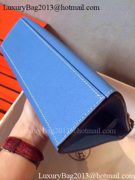 Hermes MINI Kelly 22cm Tote Bag Calfskin Leather K22 SkyBlue Hermes MINI Kelly 22cm Tote Bag Calfskin Leather K22 SkyBlue
