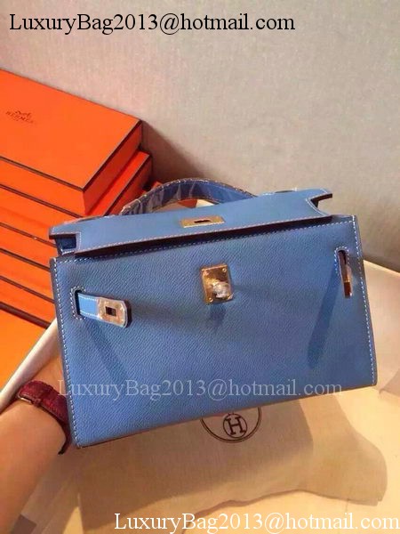 Hermes MINI Kelly 22cm Tote Bag Calfskin Leather K22 SkyBlue Hermes MINI Kelly 22cm Tote Bag Calfskin Leather K22 SkyBlue