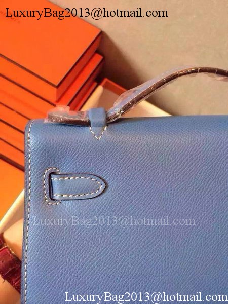 Hermes MINI Kelly 22cm Tote Bag Calfskin Leather K22 SkyBlue Hermes MINI Kelly 22cm Tote Bag Calfskin Leather K22 SkyBlue