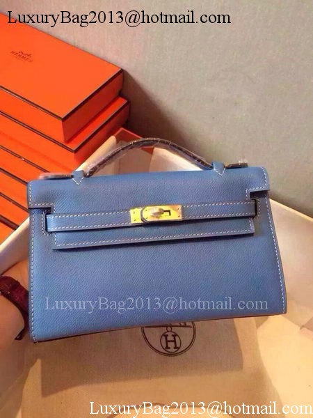 Hermes MINI Kelly 22cm Tote Bag Calfskin Leather K22 SkyBlue Hermes MINI Kelly 22cm Tote Bag Calfskin Leather K22 SkyBlue