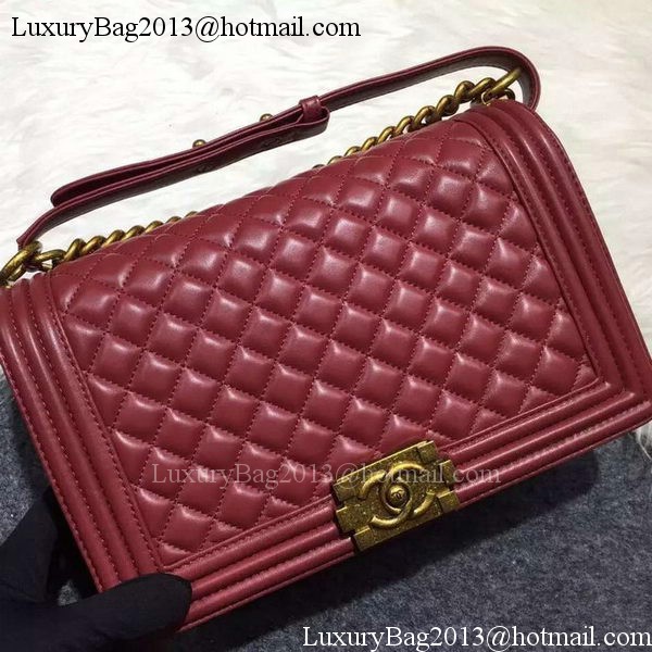 Chanel Boy Flap Shoulder Bag Original Sheepskin Leather A67088 Burgundy Chanel Boy Flap Shoulder Bag Original Sheepskin Leather A67088 Burgundy