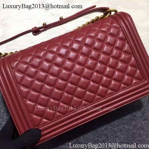 Chanel Boy Flap Shoulder Bag Original Sheepskin Leather A67088 Burgundy Chanel Boy Flap Shoulder Bag Original Sheepskin Leather A67088 Burgundy