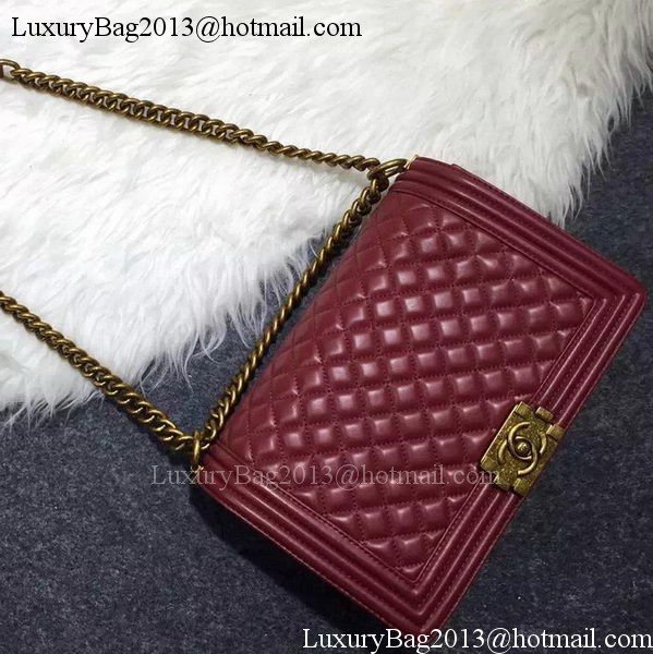 Chanel Boy Flap Shoulder Bag Original Sheepskin Leather A67088 Burgundy Chanel Boy Flap Shoulder Bag Original Sheepskin Leather A67088 Burgundy