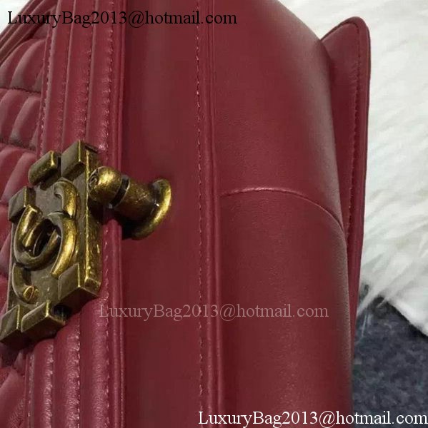 Chanel Boy Flap Shoulder Bag Original Sheepskin Leather A67088 Burgundy Chanel Boy Flap Shoulder Bag Original Sheepskin Leather A67088 Burgundy