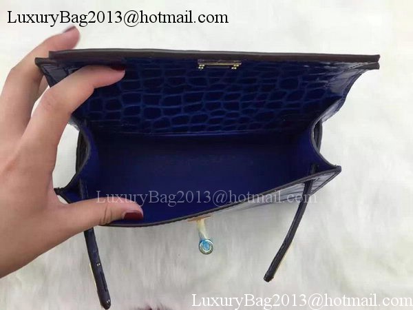 Hermes MINI Kelly 22cm Tote Bag Croco Leather KL22 Blue Hermes MINI Kelly 22cm Tote Bag Croco Leather KL22 Blue