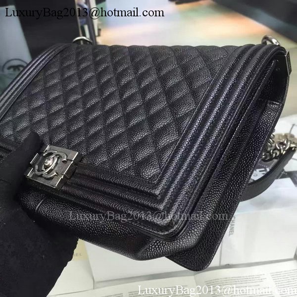 Boy Chanel Flap Bags Original Black Cannage Pattern A67088 Silver Boy Chanel Flap Bags Original Black Cannage Pattern A67088 Silver