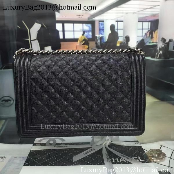 Boy Chanel Flap Bags Original Black Cannage Pattern A67088 Silver Boy Chanel Flap Bags Original Black Cannage Pattern A67088 Silver