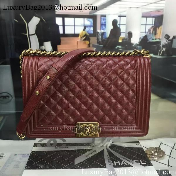 Boy Chanel Flap Bags Original Wine Cannage Pattern A67088 Gold Boy Chanel Flap Bags Original Wine Cannage Pattern A67088 Gold