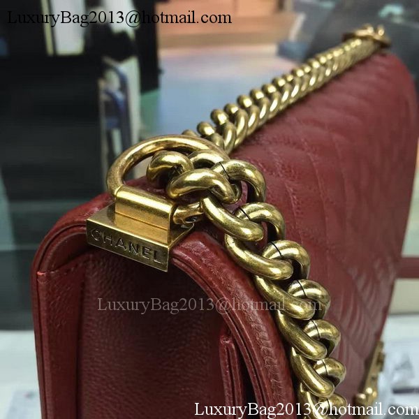 Boy Chanel Flap Bags Original Wine Cannage Pattern A67088 Gold Boy Chanel Flap Bags Original Wine Cannage Pattern A67088 Gold