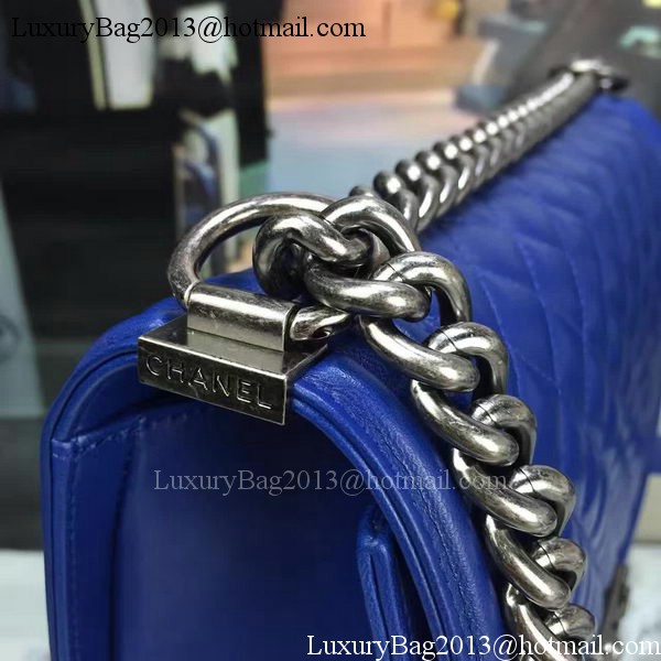 Boy Chanel Flap Bag Blue Original Sheepskin Leather A67088 Silver Boy Chanel Flap Bag Blue Original Sheepskin Leather A67088 Silver