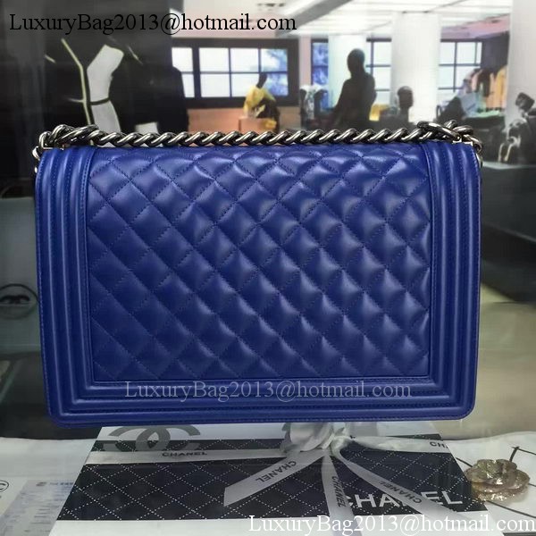 Boy Chanel Flap Bag Blue Original Sheepskin Leather A67088 Silver Boy Chanel Flap Bag Blue Original Sheepskin Leather A67088 Silver