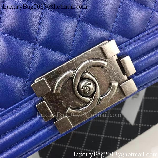 Boy Chanel Flap Bag Blue Original Sheepskin Leather A67088 Silver Boy Chanel Flap Bag Blue Original Sheepskin Leather A67088 Silver