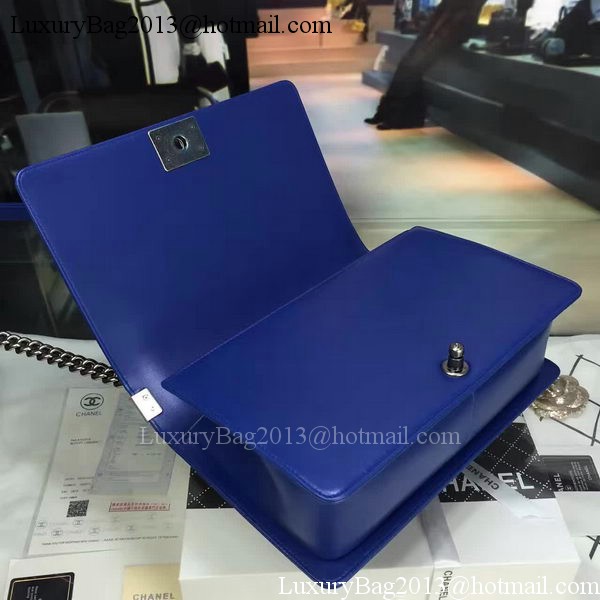 Boy Chanel Flap Bag Blue Original Sheepskin Leather A67088 Silver Boy Chanel Flap Bag Blue Original Sheepskin Leather A67088 Silver