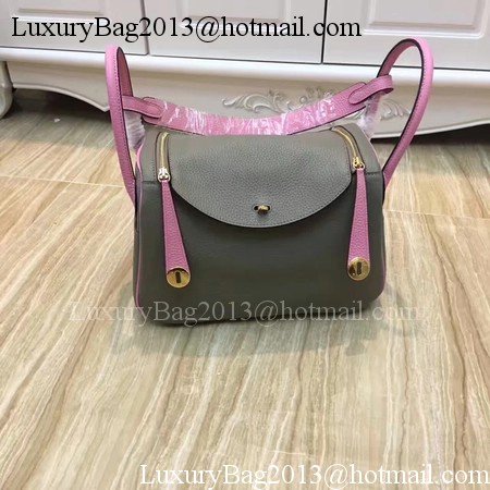 Hermes Lindy 30CM Original Leather Shoulder Bag LD30 Grey&Pink Hermes Lindy 30CM Original Leather Shoulder Bag LD30 Grey&Pink