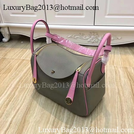 Hermes Lindy 30CM Original Leather Shoulder Bag LD30 Grey&Pink Hermes Lindy 30CM Original Leather Shoulder Bag LD30 Grey&Pink