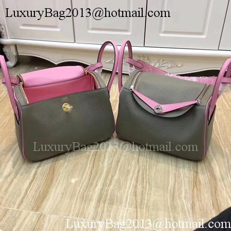 Hermes Lindy 30CM Original Leather Shoulder Bag LD30 Grey&Pink Hermes Lindy 30CM Original Leather Shoulder Bag LD30 Grey&Pink