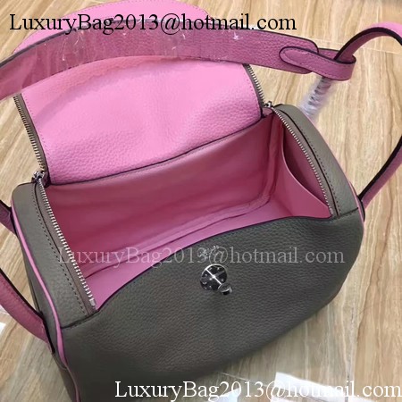 Hermes Lindy 30CM Original Leather Shoulder Bag LD30 Grey&Pink Hermes Lindy 30CM Original Leather Shoulder Bag LD30 Grey&Pink