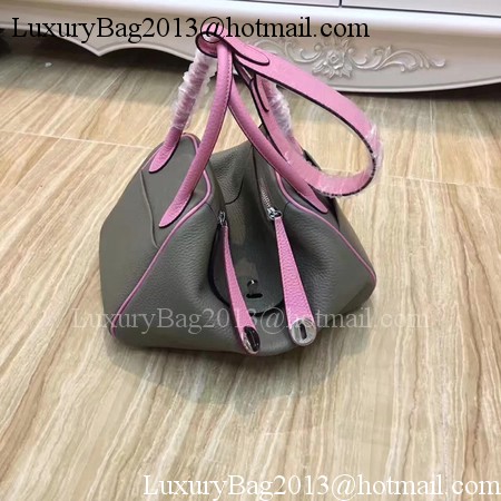 Hermes Lindy 30CM Original Leather Shoulder Bag LD30 Grey&Pink Hermes Lindy 30CM Original Leather Shoulder Bag LD30 Grey&Pink