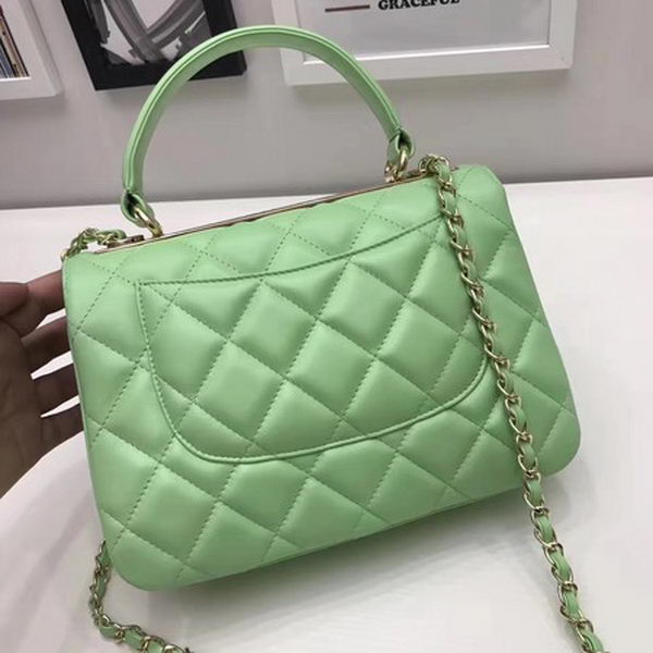 Chanel Classic Top Handle Bag Sheepskin Leather CHA2371 Green Chanel Classic Top Handle Bag Sheepskin Leather CHA2371 Green