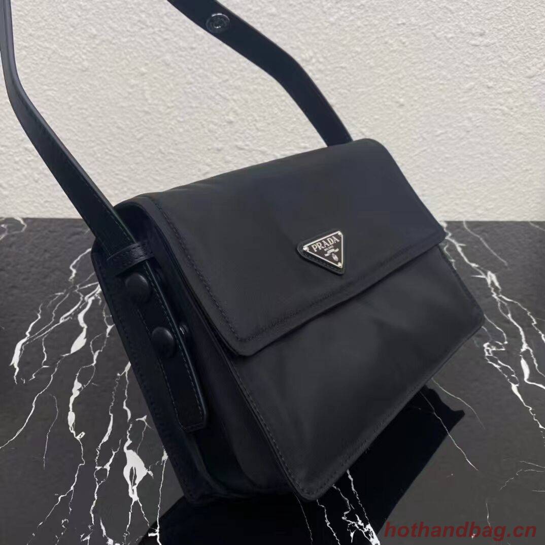 Prada Re-Nylon and nappa leather shoulder bag 1BM313 black Prada Re-Nylon and nappa leather shoulder bag 1BM313 black