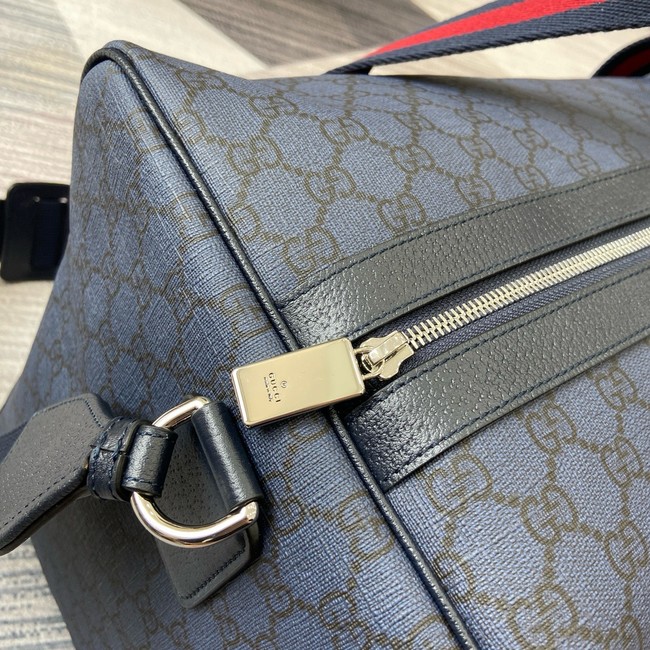 Gucci Medium duffle bag with Web 799871 dark blue GG Supreme