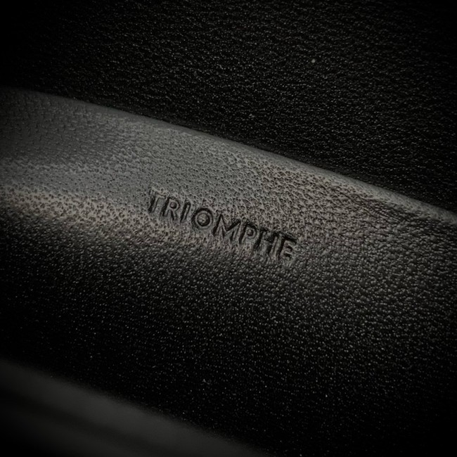 Celine CHAIN SHOULDER BAG TRIOMPHE IN SHINY CALFSKIN 197992 black&Silver Hardware