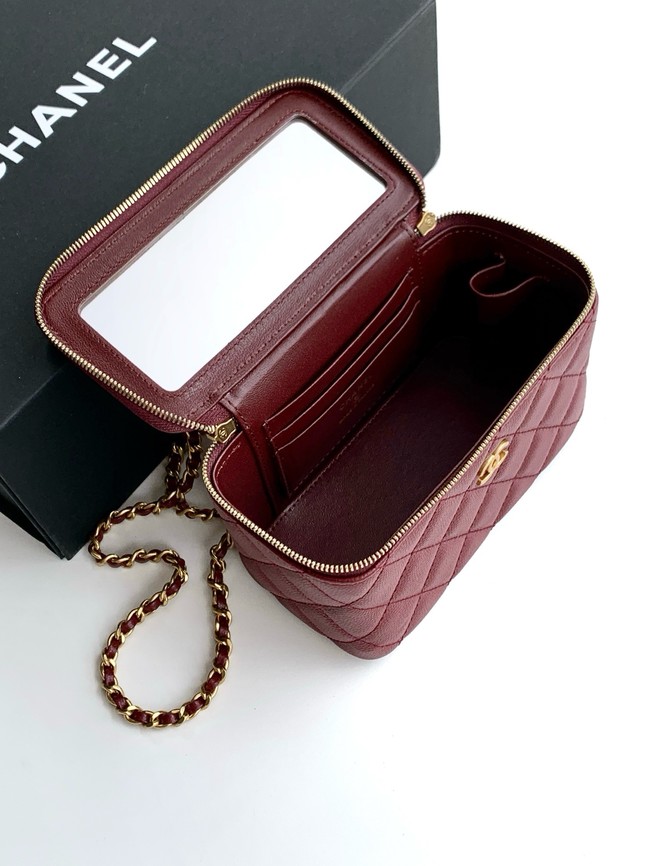CHANEL Classic Small Vanity with Chain AP4799 burgundy