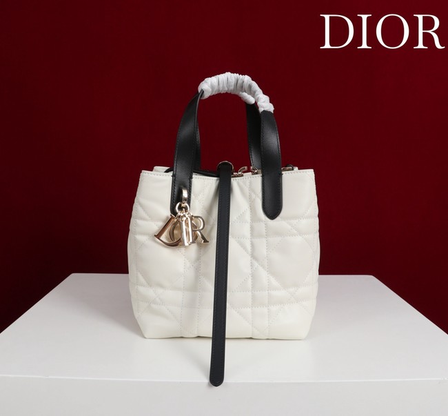 Small Dior Toujours Vertical Tote Bag M2835OSNW white&black