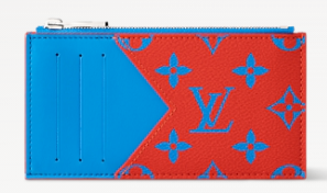 Louis Vuitton Coin Card Holder M14762 Blue&Red Louis Vuitton Coin Card Holder M14762 Blue&Red