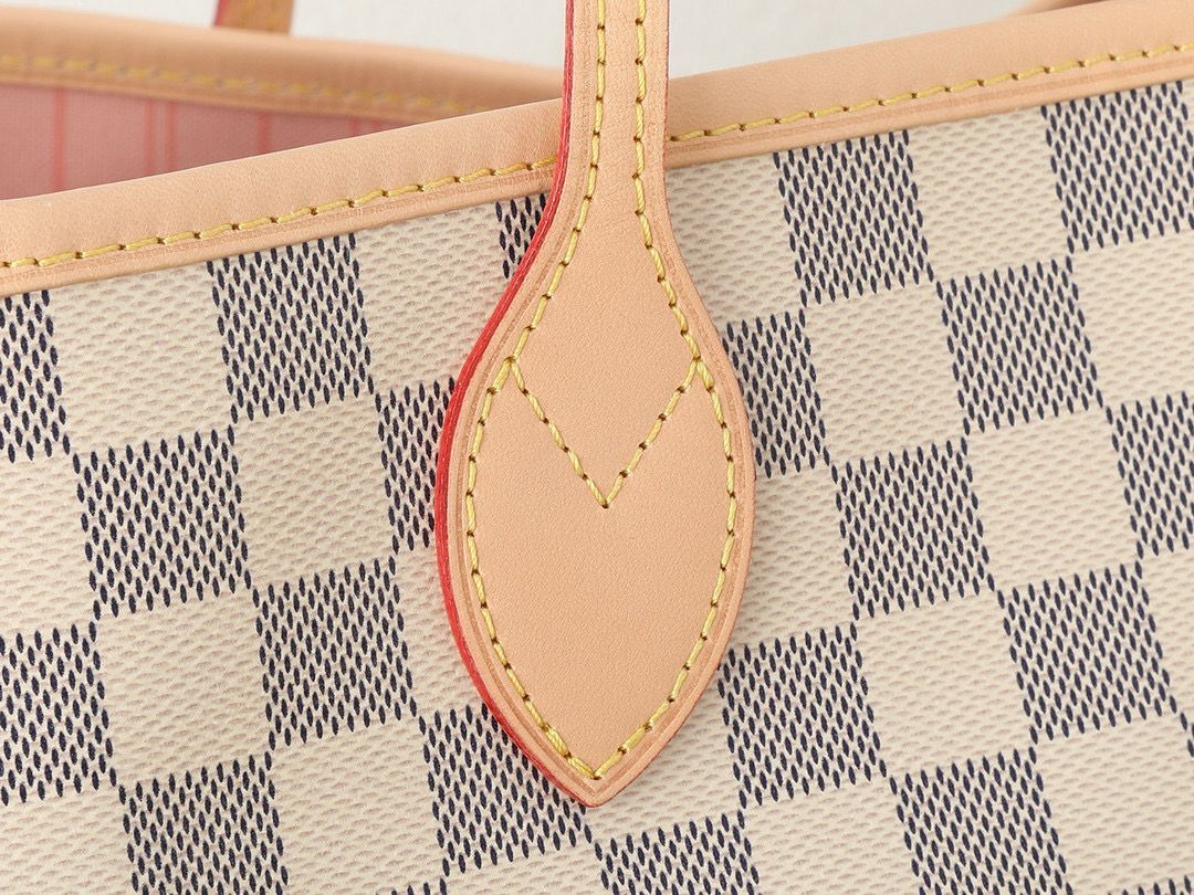 Louis Vuitton Damier Ebene Original NEVERFULL MM N40601 White&Pink Louis Vuitton Damier Ebene Original NEVERFULL MM N40601 White&Pink