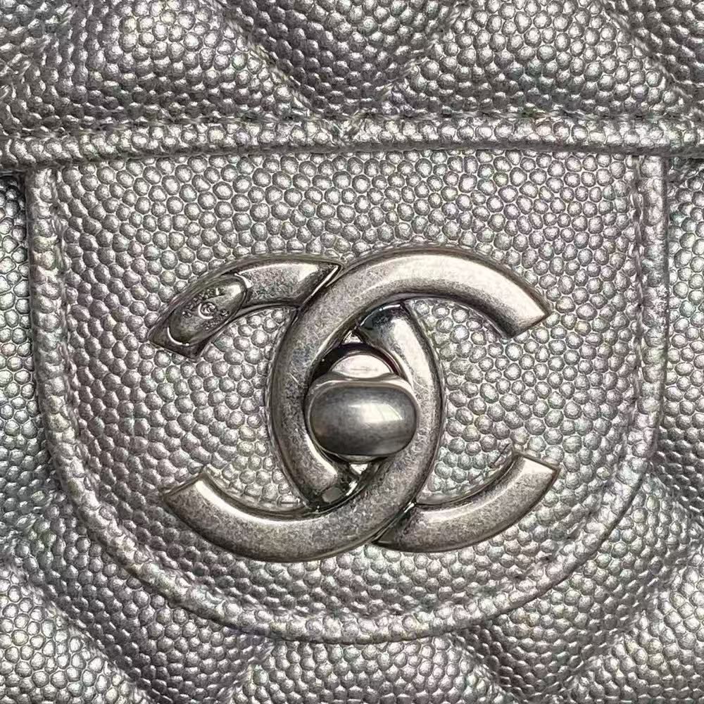 Chanel Mini Flap Bag Original Caviar Leather AS5759 Silver