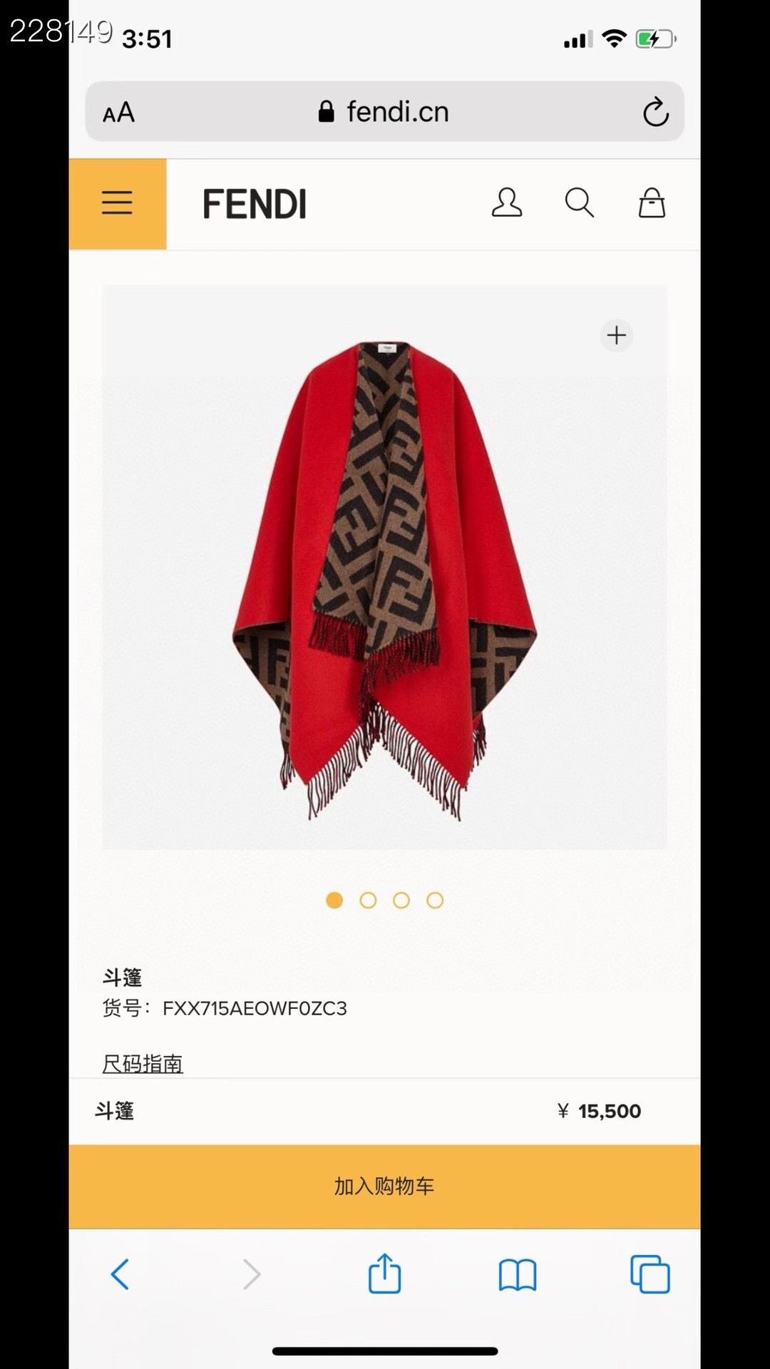 Fendi Cape Double-sided cashmere FDC35913