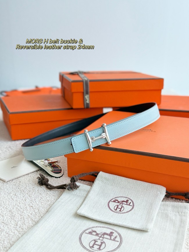 Hermes Epsom calfskin double-sided leather belt 65997