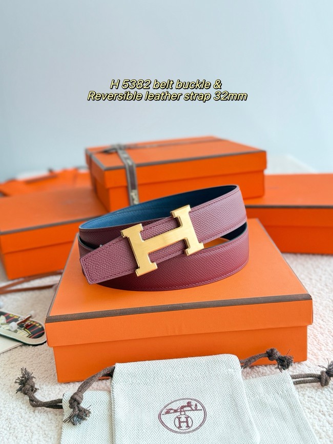 Hermes Epsom calfskin double-sided leather belt 65999