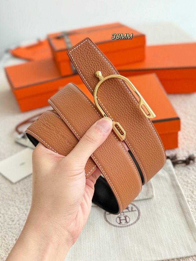 Hermes Swift calfskin double-sided leather belt 66020