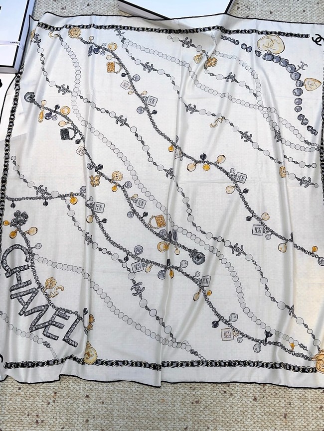 Chanel Square Scarf Silk Jacquard XT267