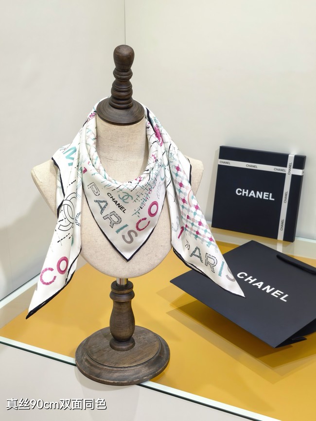 Chanel Square Scarf Silk Jacquard XT289