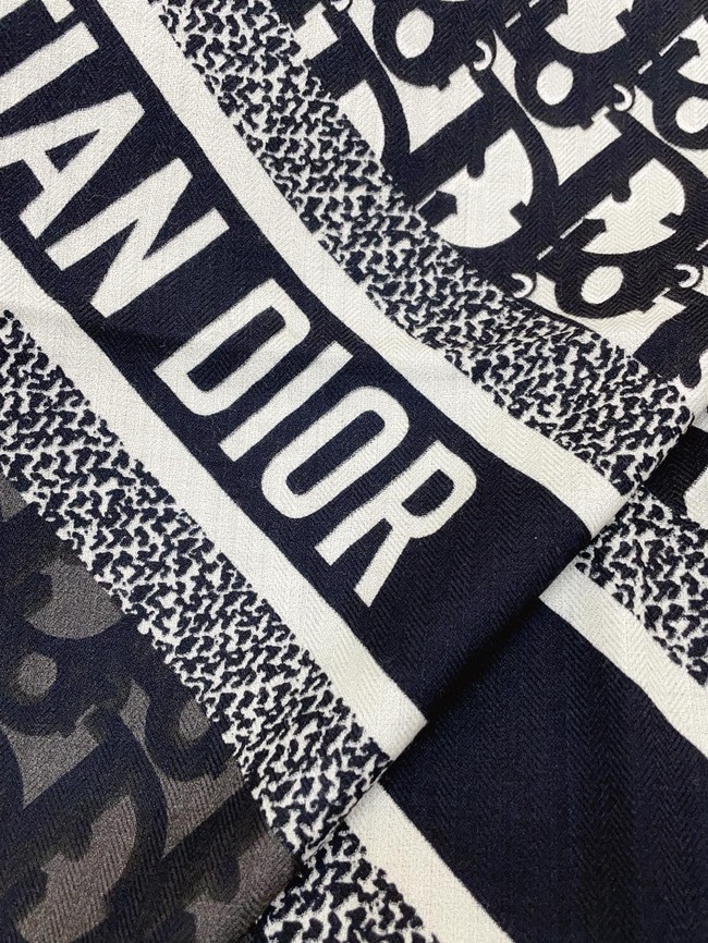 Dior Oblique Shawl Cashmere and Silk Jacquard KY083