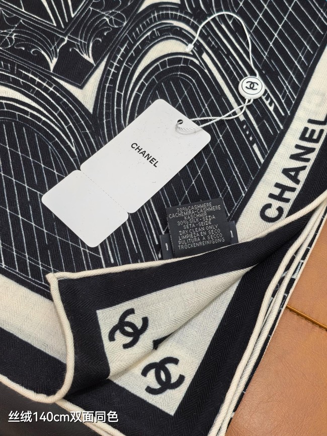 Chanel Shawl Cashmere and Silk Jacquard KY107
