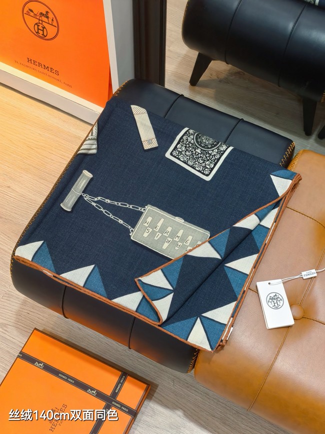 Hermes Shawl Cashmere and Silk Jacquard KY113