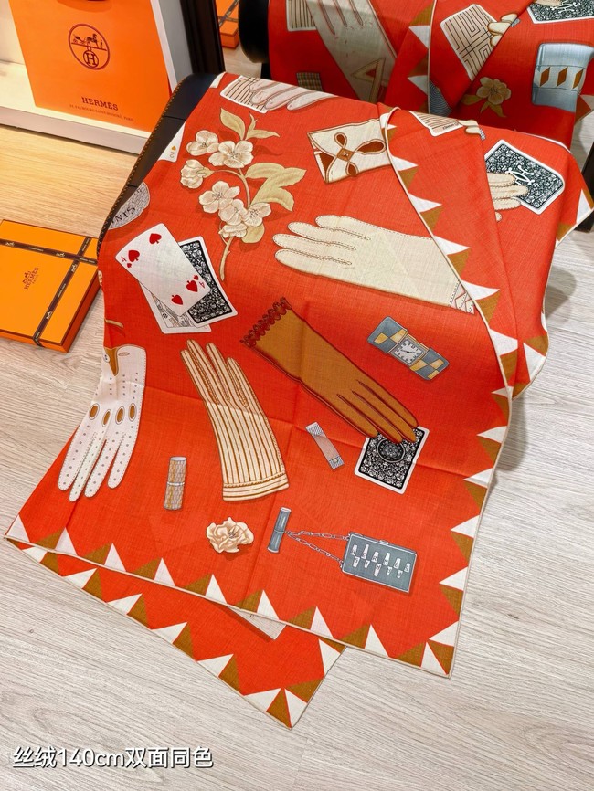 Hermes Shawl Cashmere and Silk Jacquard KY114