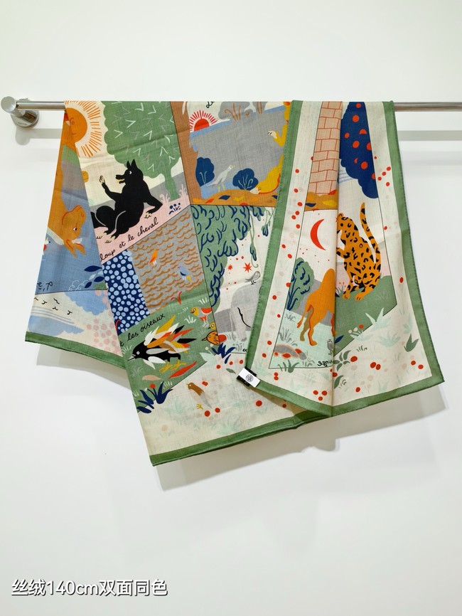 Hermes Shawl Cashmere and Silk Jacquard KY126