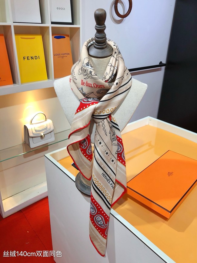 Hermes Shawl Cashmere and Silk Jacquard KY130