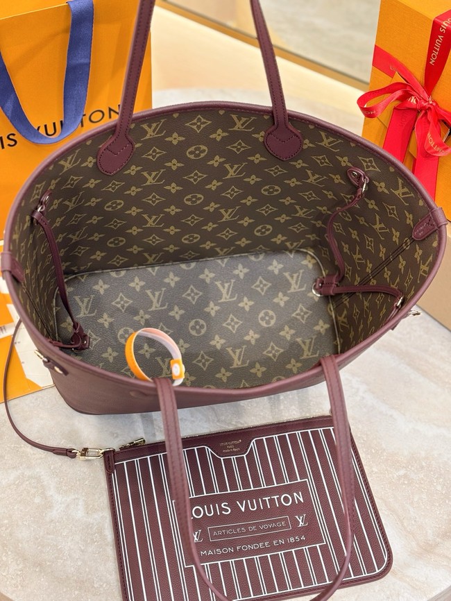 Louis Vuitton NEW - REVERSIBLE Neverfull Inside Out MM M25663 Monogram&Red